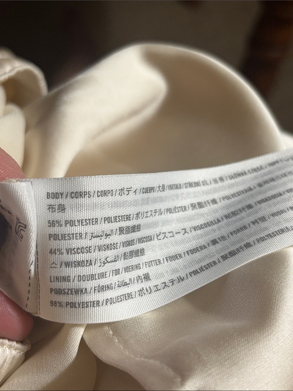 Abercrombie & Fitch Cream Silky Satin Elastic Waist Pants.Fully Lined MWTags SzS - Picture 9 of 9